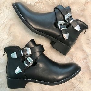 BRAND NEW Nasty Gal Buckled Vegan Leather Booties